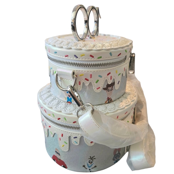 Loungefly Disney100 Anniversary Celebration Cake Crossbody Bag - Picture 7 of 8